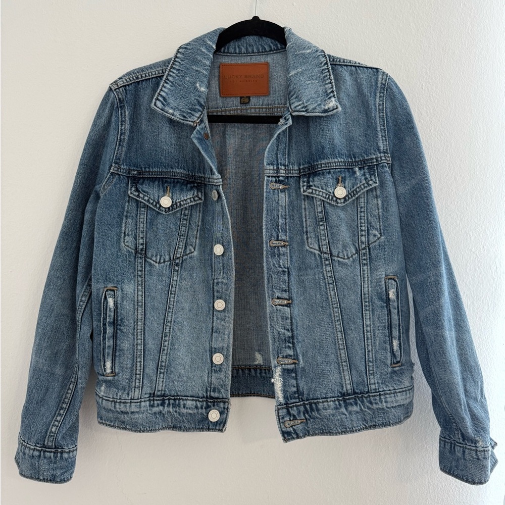 Lucky Brand Blue Distressed Jean Jacket
